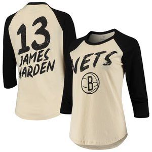James Harden Brooklyn Nets Fanatics Branded Women's NBA 3/4-Sleeve Raglan Tee